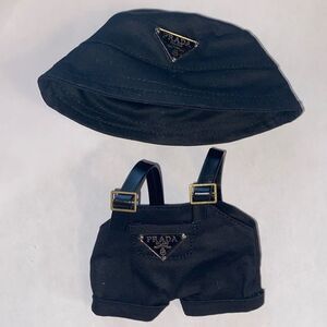 Labubu Luxury Overalls - Black Bucket Hat and Jumper Set